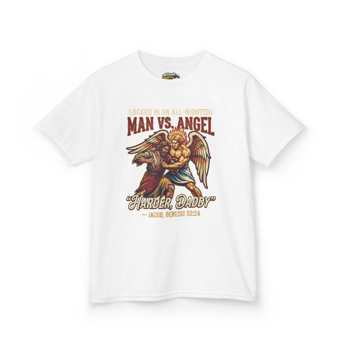 Color: White | Good Book Series Man vs Angel Kids Tee