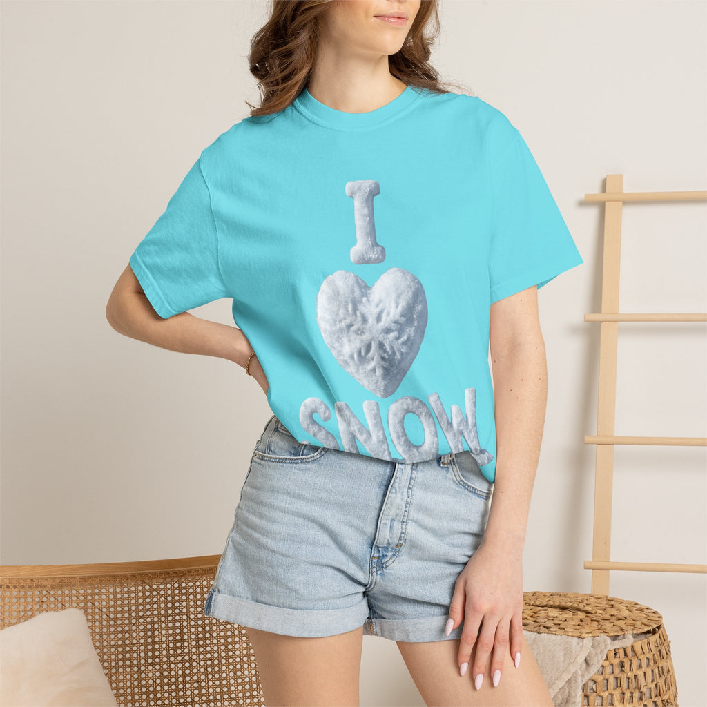 "I Love Snow" Unisex Garment-Dyed T-shirt
