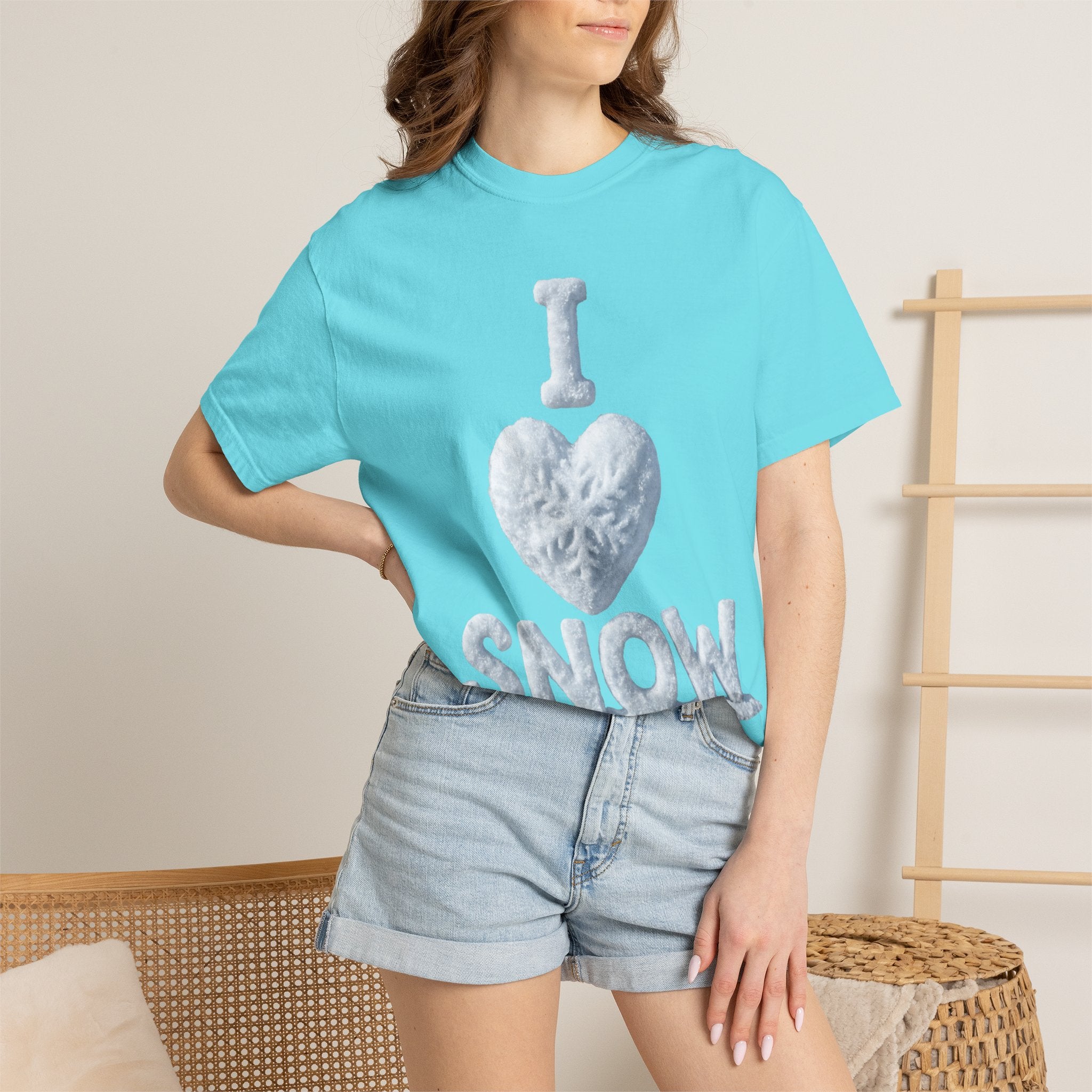 "I Love Snow" Unisex Garment-Dyed T-shirt