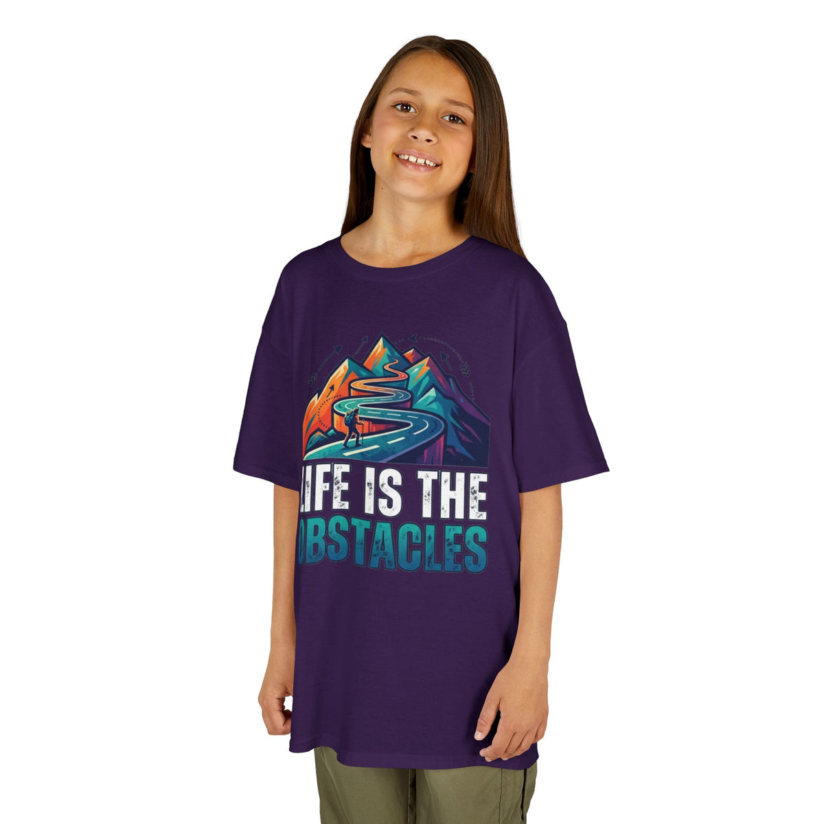 Color: Purple | Life Is The Obstacles Kids Tee