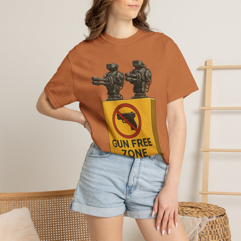 "Gun Free Zone: Unisex Garment-Dyed T-shirt