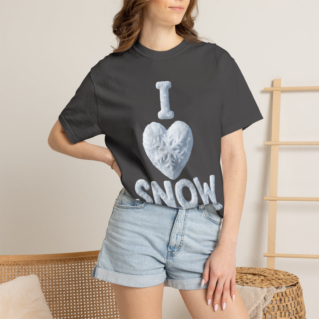 "I Love Snow" Unisex Garment-Dyed T-shirt