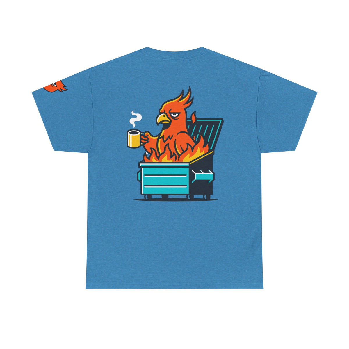 Color: Heather Sapphire | Dumpster Fire Premium Graphic Tee
