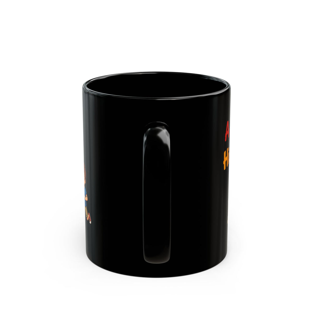 "A Boy And His Dog" Black Ceramic Mug