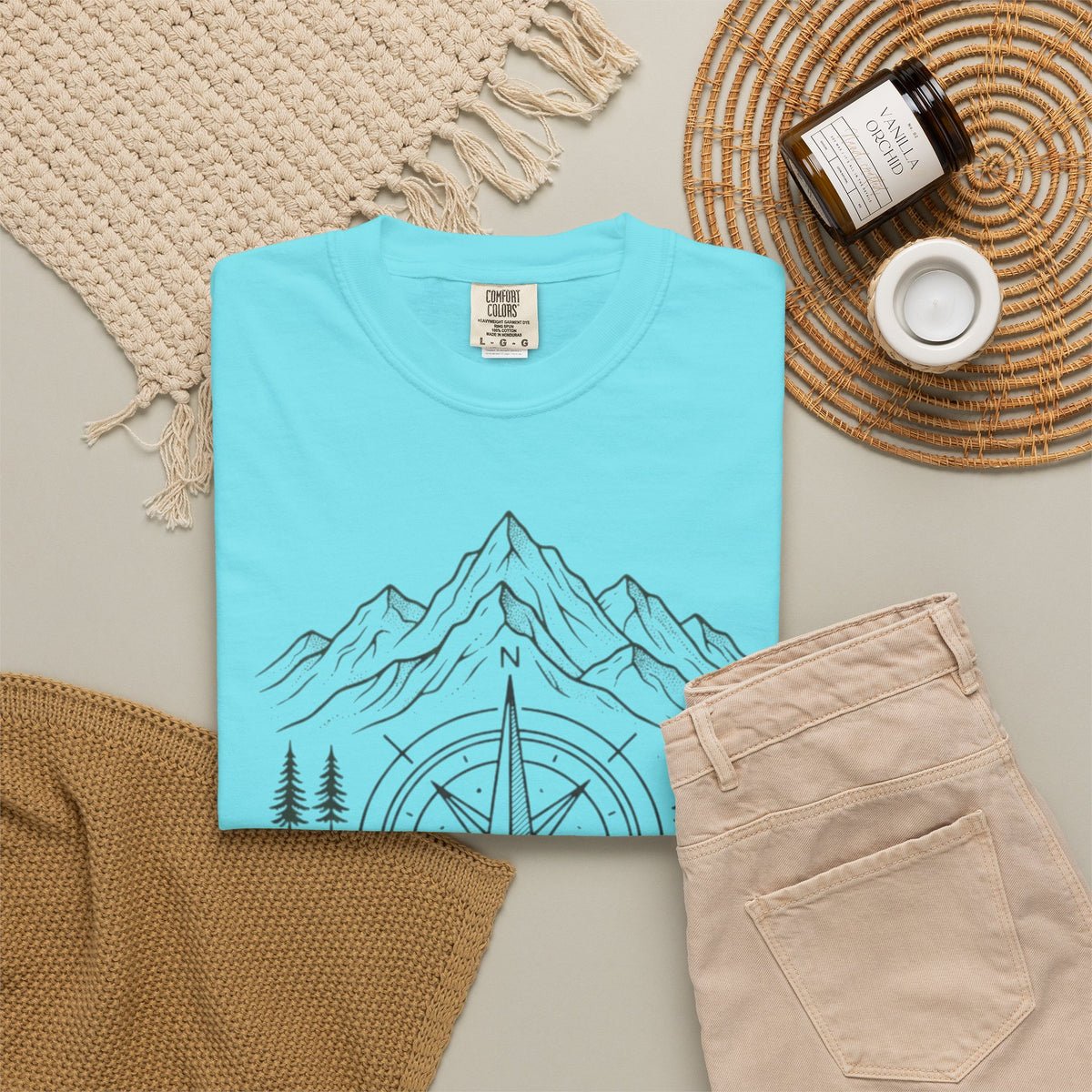 "Compass" Unisex Garment-Dyed Tee