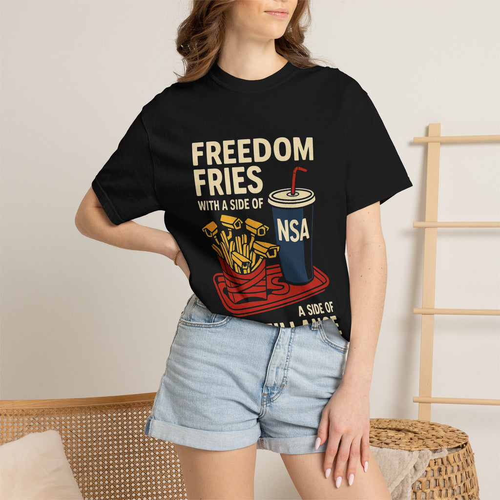 "Freedom Fries (With Extra Eyes)" Unisex Garment-Dyed T-shirt