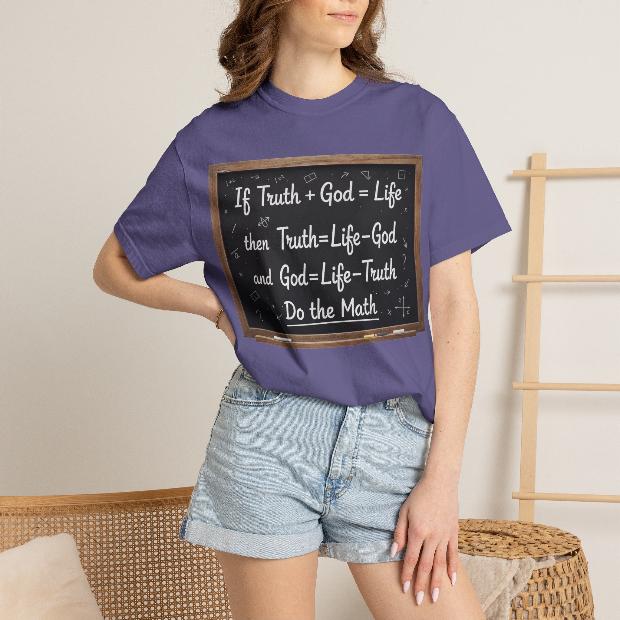 "Do The Math Chalkboard" Unisex Garment-Dyed T-shirt