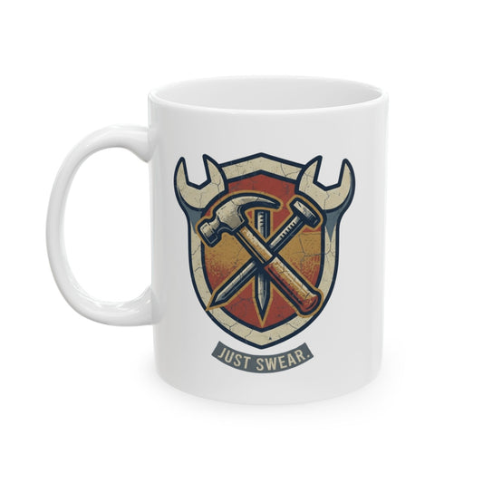 "Size Matters" White Ceramic Mug — Graphic