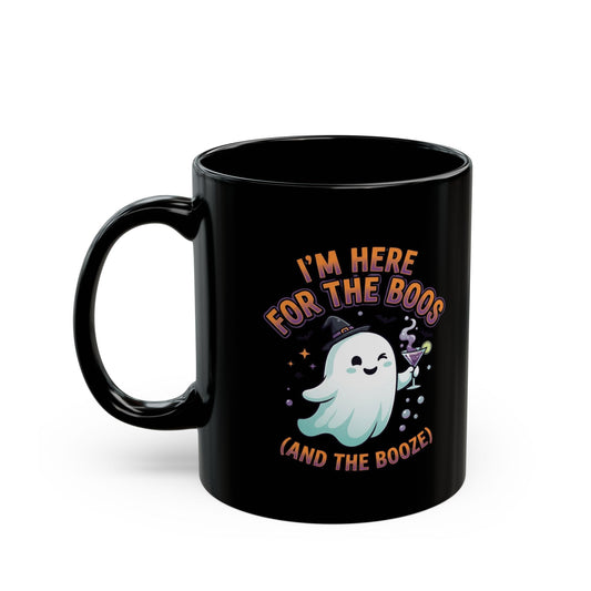 "I'm Here For The Boos" Black Ceramic Mug