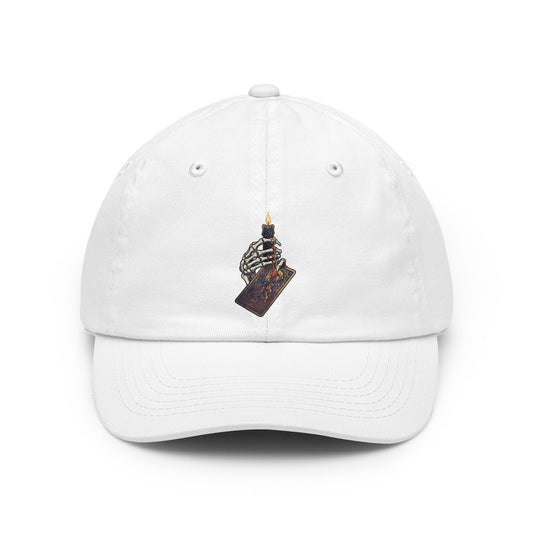 Color: White | Skeletal Hand And Tarot Card Dad Hat