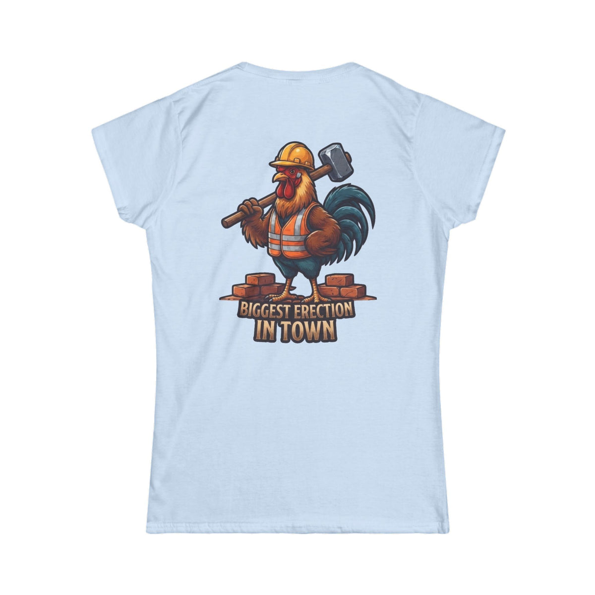 Color: Light Blue | Biggest Erection in Town Women's Tee