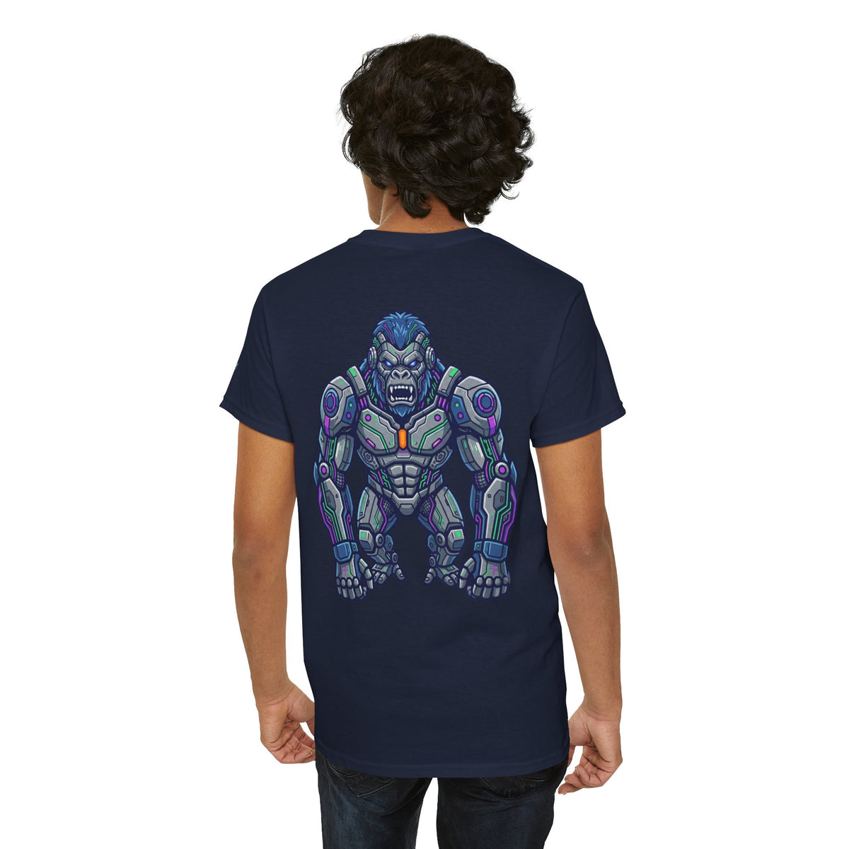 Color: Navy | Cyber Gorilla Premium Graphic Tee