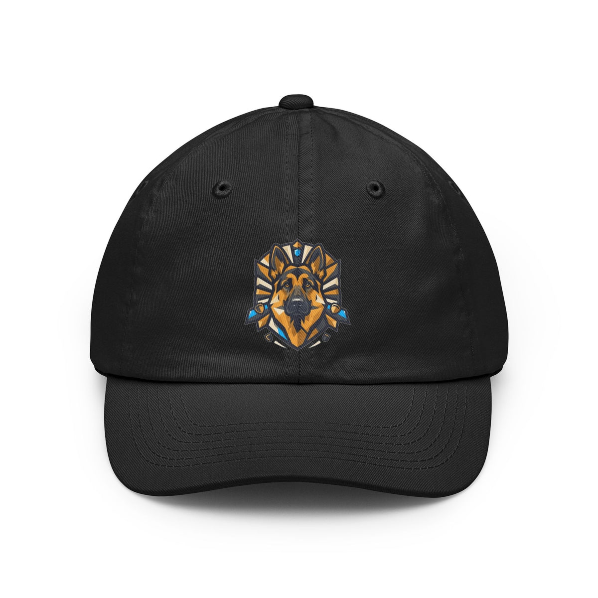 Color: Black | German Shepherd Guardian Loyal Brave Dad Hat — Graphic