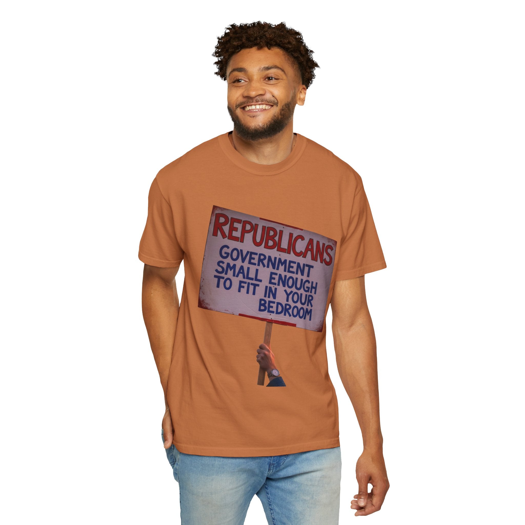 "Small Government (In All the Wrong Places)" Unisex Garment-Dyed T-shirt