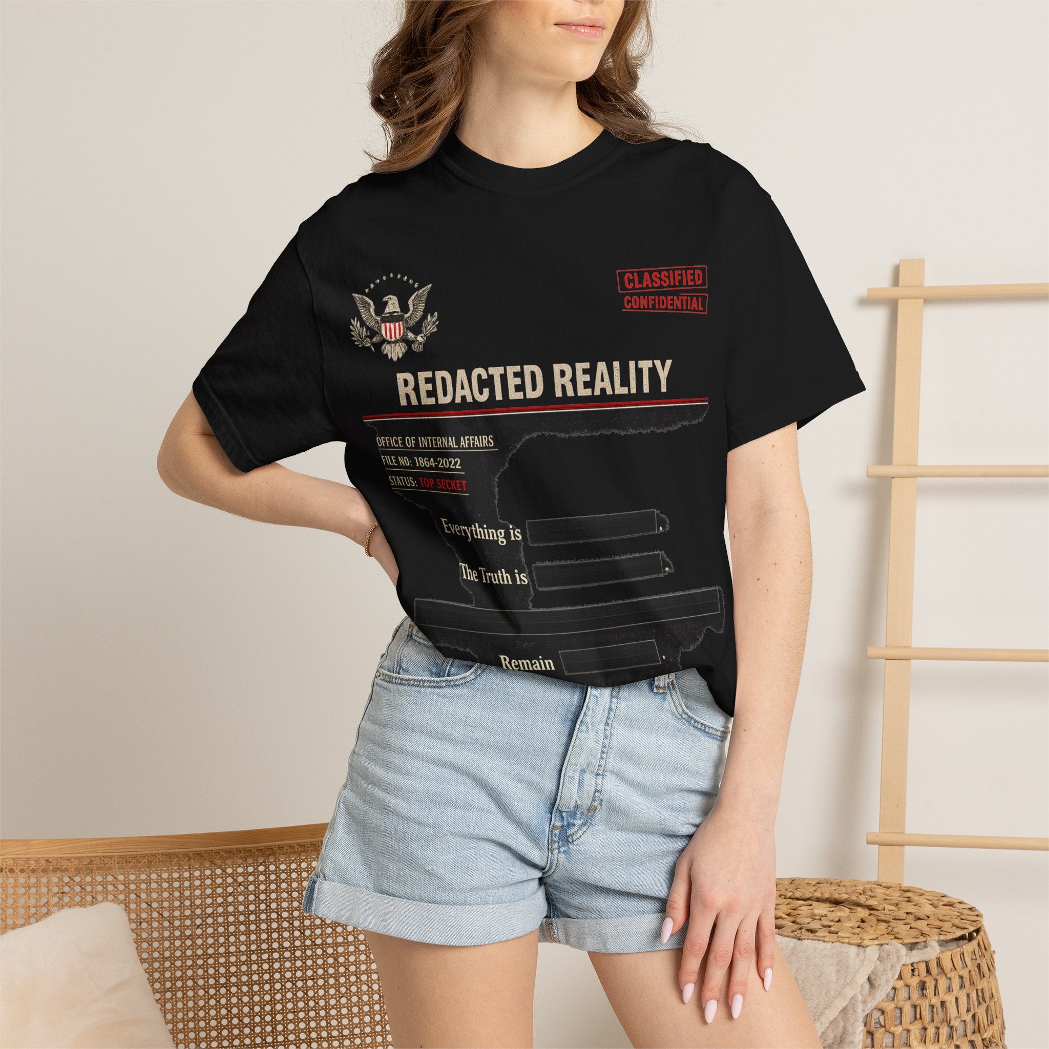 "[REDACTED] for Your Protection" Unisex Garment-Dyed T-shirt