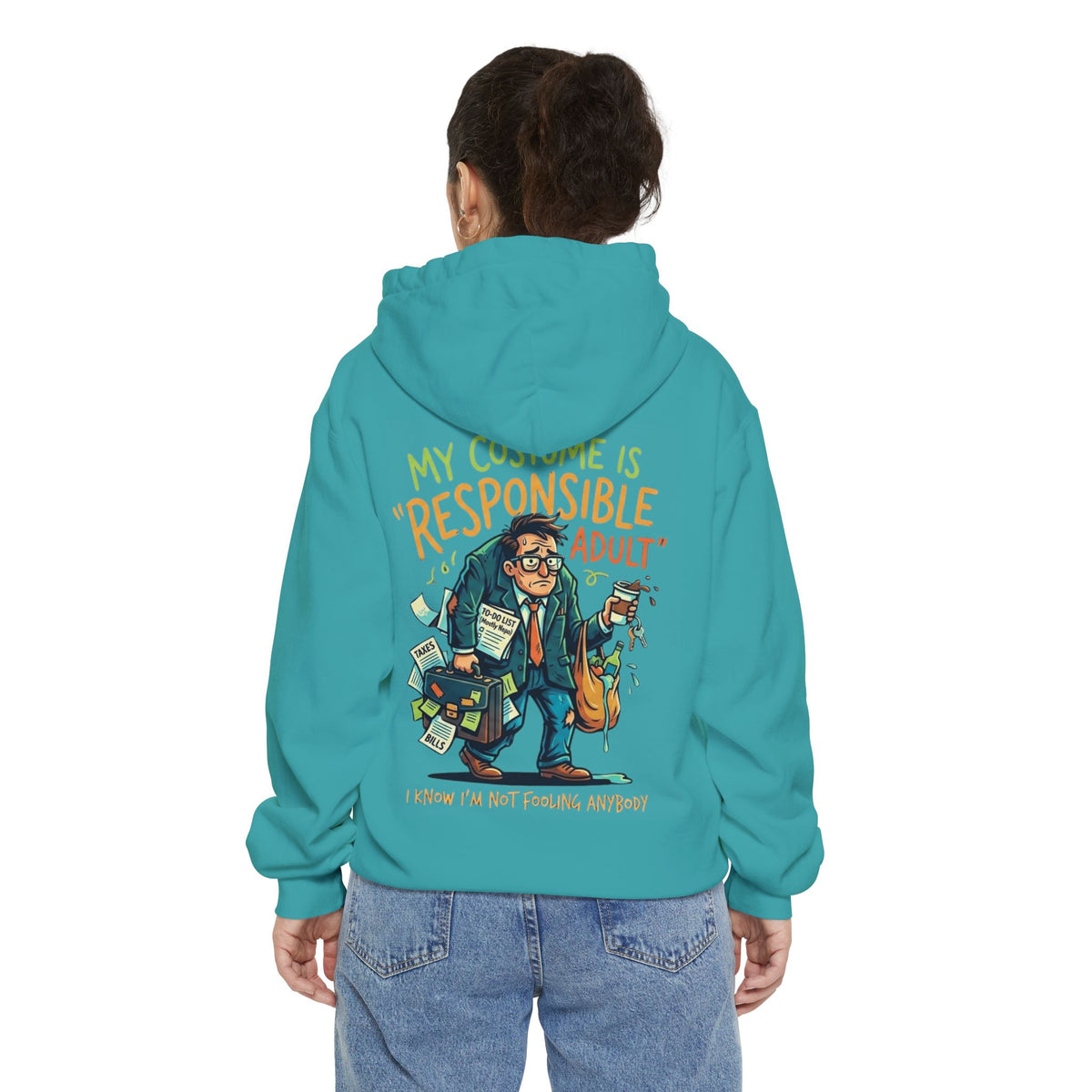 Color: Seafoam | Responsible Adult Costume Garment-Dyed Hoodie