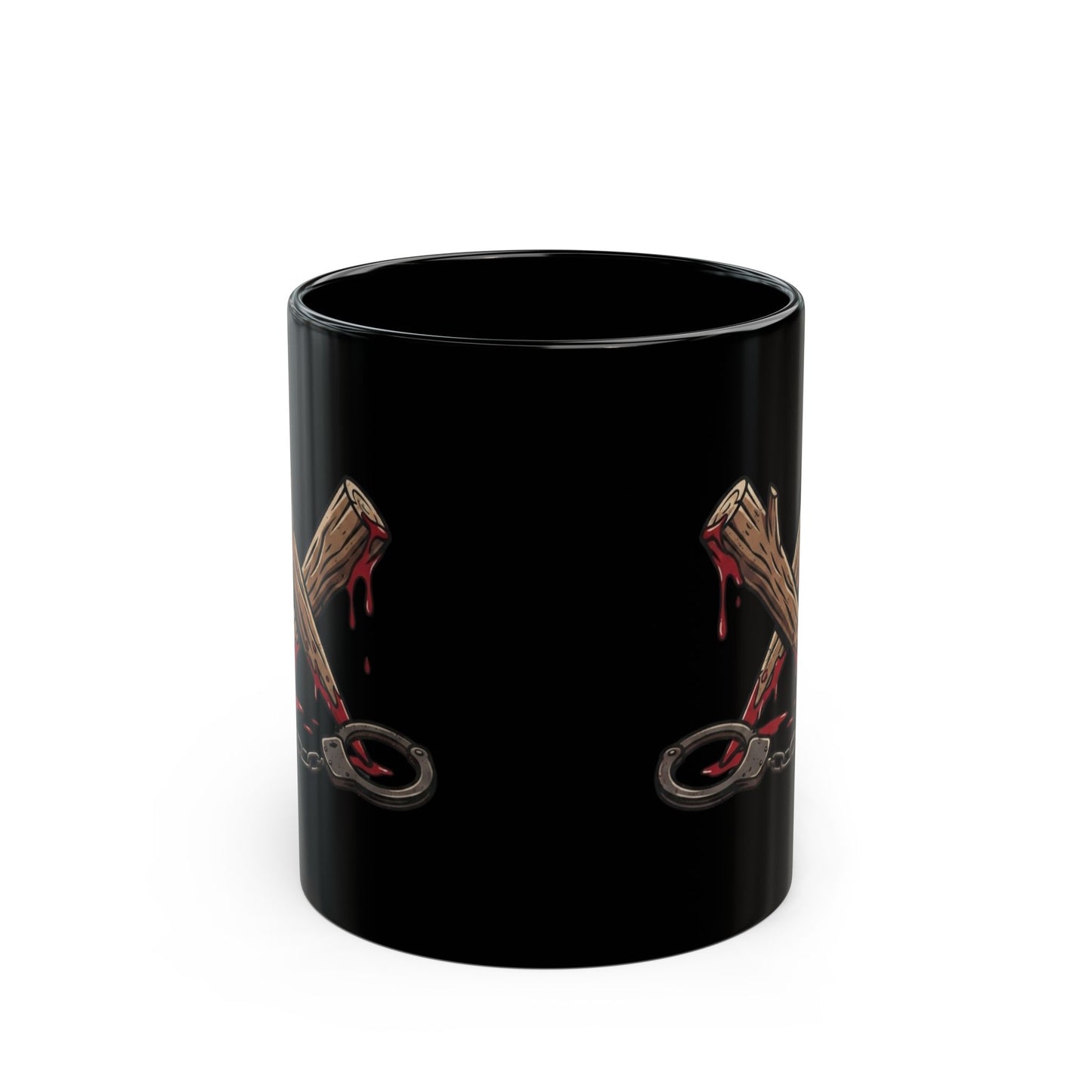 "Pound Your Stake In Me" Black Ceramic Mug — Graphic