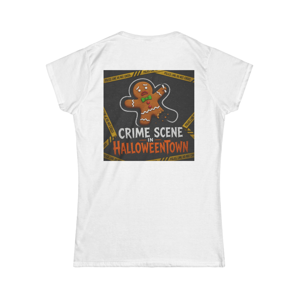 Color: White | Crime Scene in Halloweentown Women's Tee