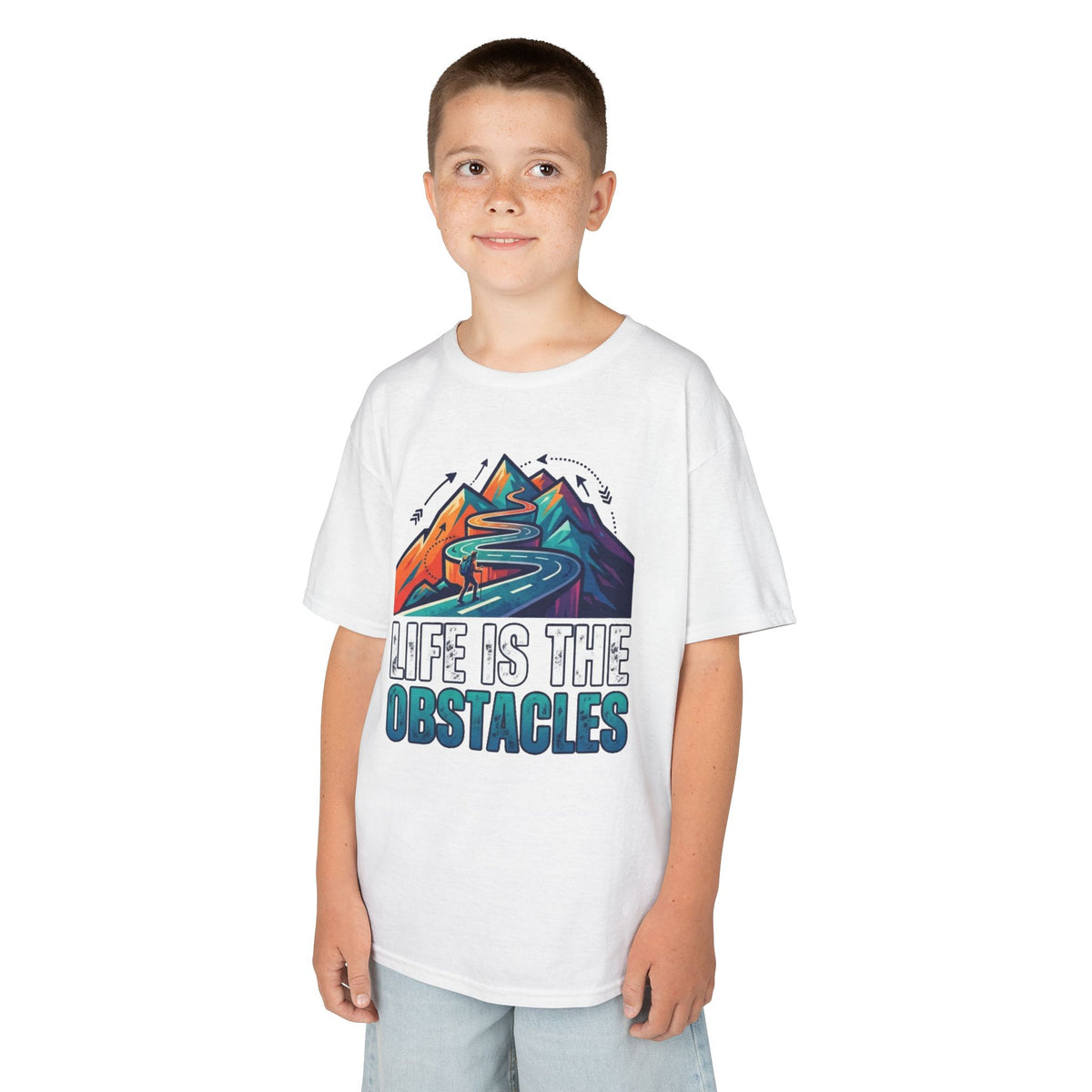 Color: White | Life Is The Obstacles Kids Tee