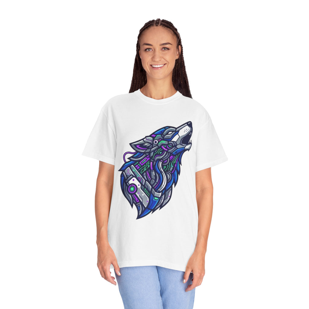 "Cyber Wolf" Unisex Garment-Dyed Tee