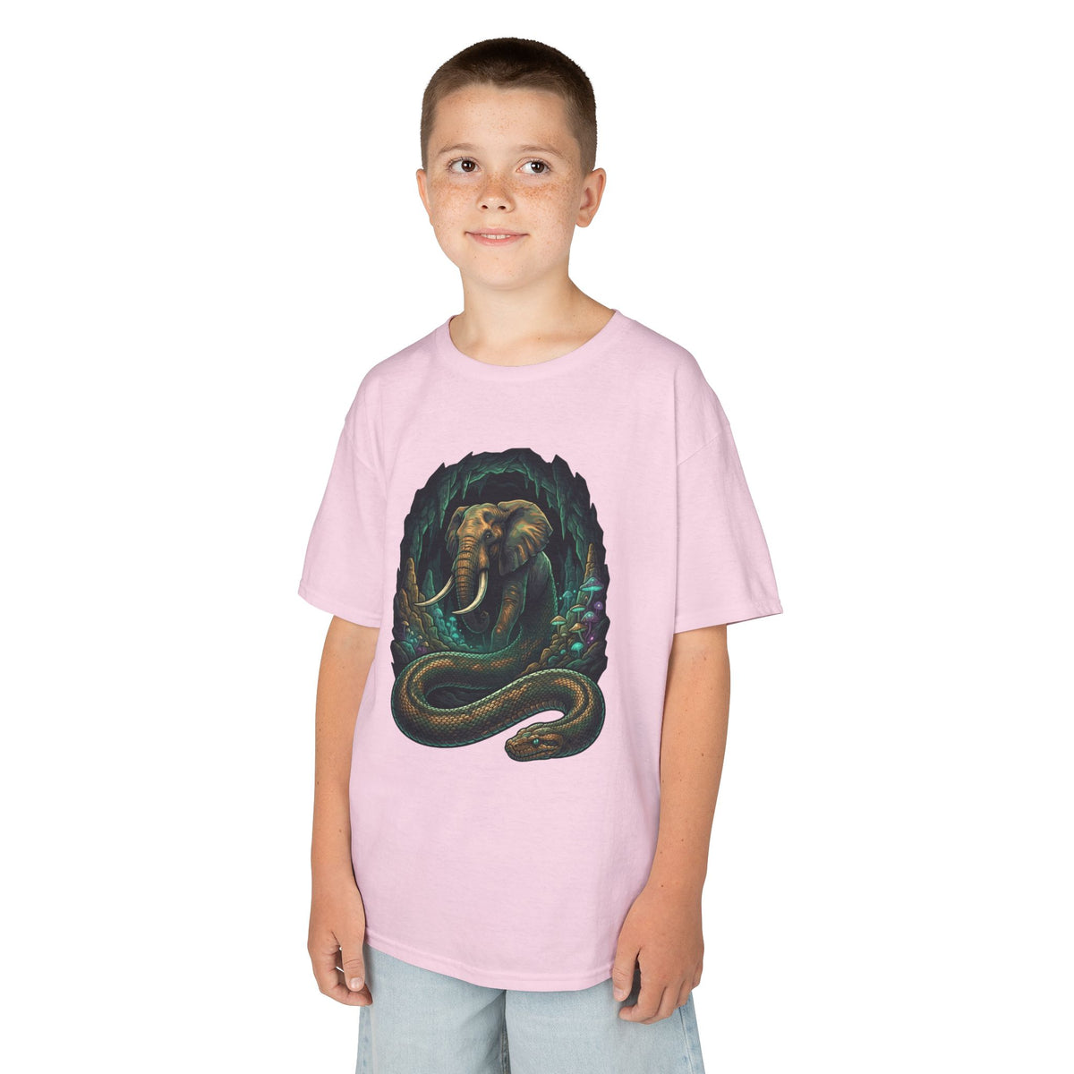 Color: Light Pink | Grootslang (South African Mythology) Kids Tee