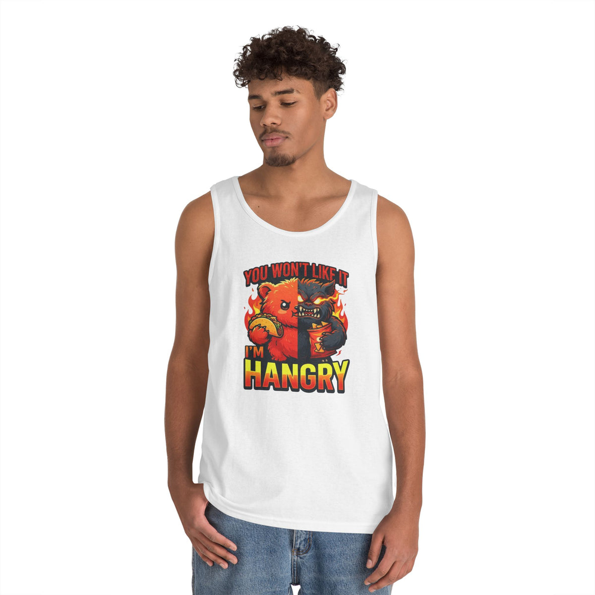 Color: White | You Won't Like It I'm Hangry Tank Top