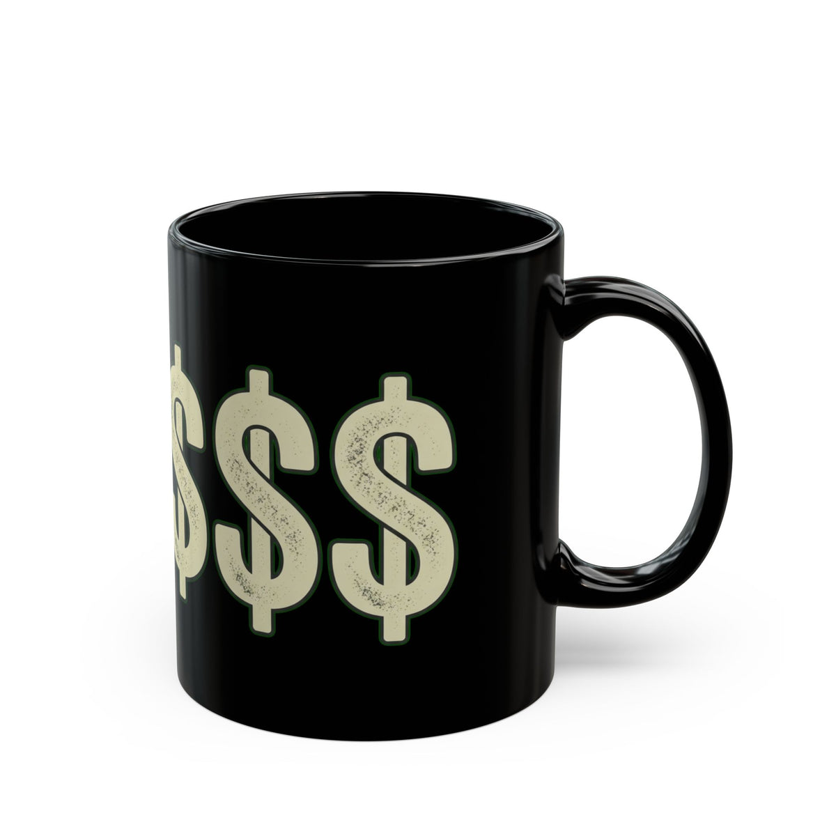"Technically Wealthy" Black Ceramic Mug — Graphic