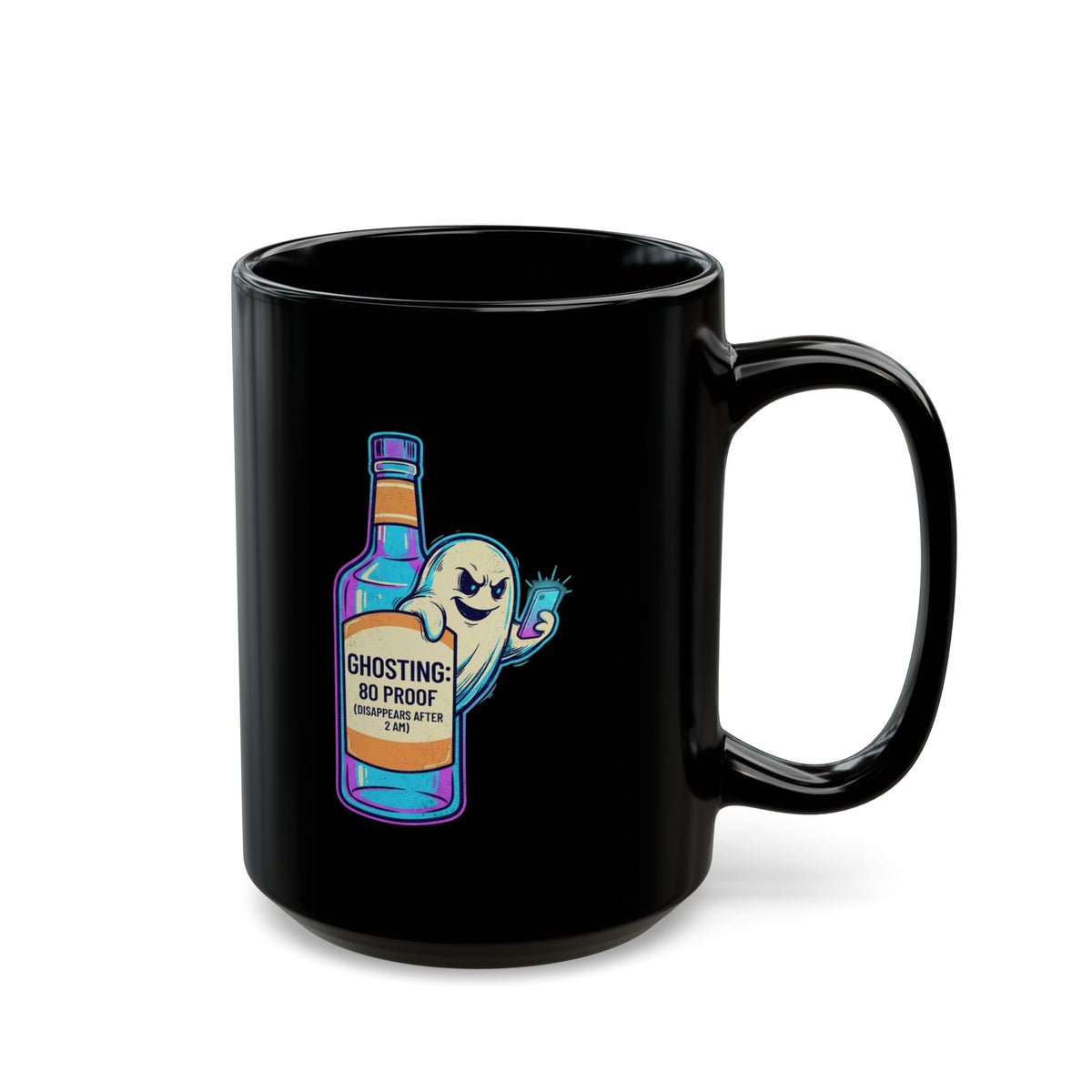 "Ghosting" Black Ceramic Mug
