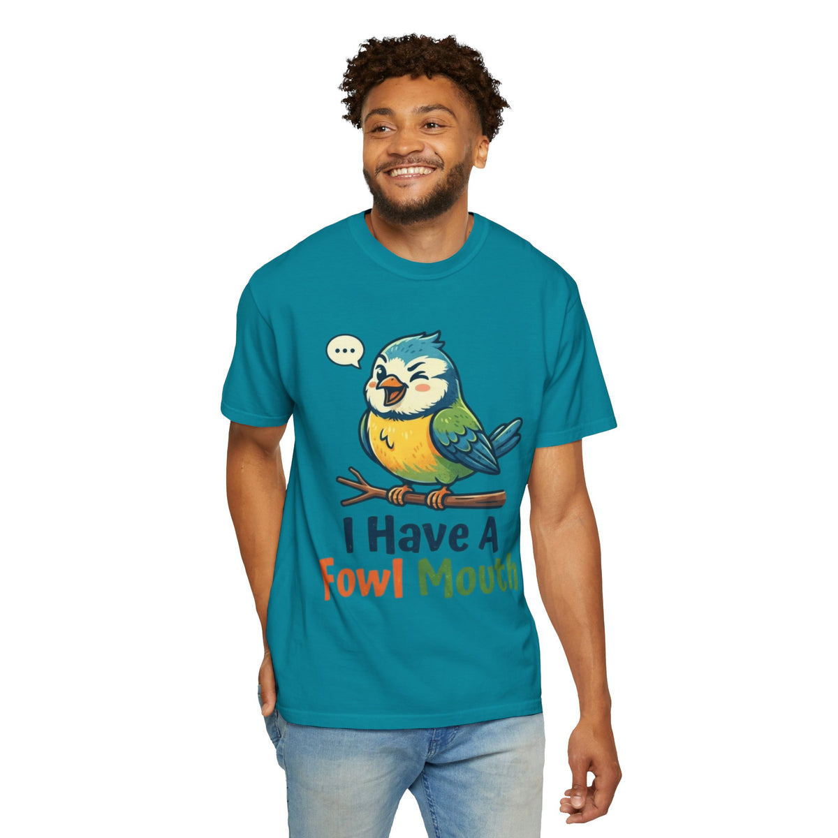 Color: Topaz Blue | Fowl Mouth Unisex Garment-Dyed Tee