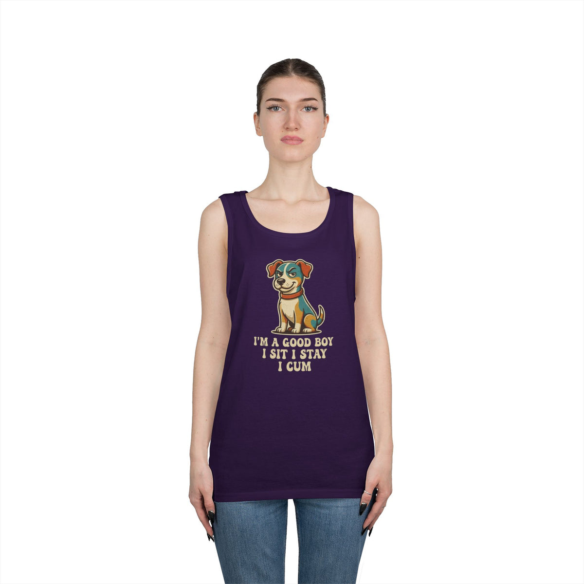Color: Purple | I'm A Good Boy Tank Top