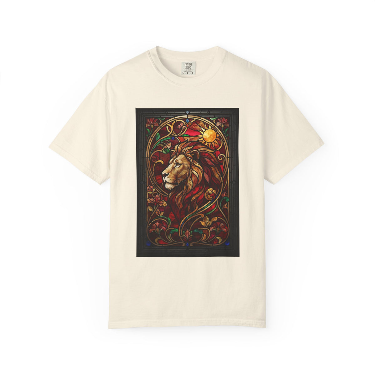 "Stained Glass Sign LEO" Unisex Garment-Dyed Tee