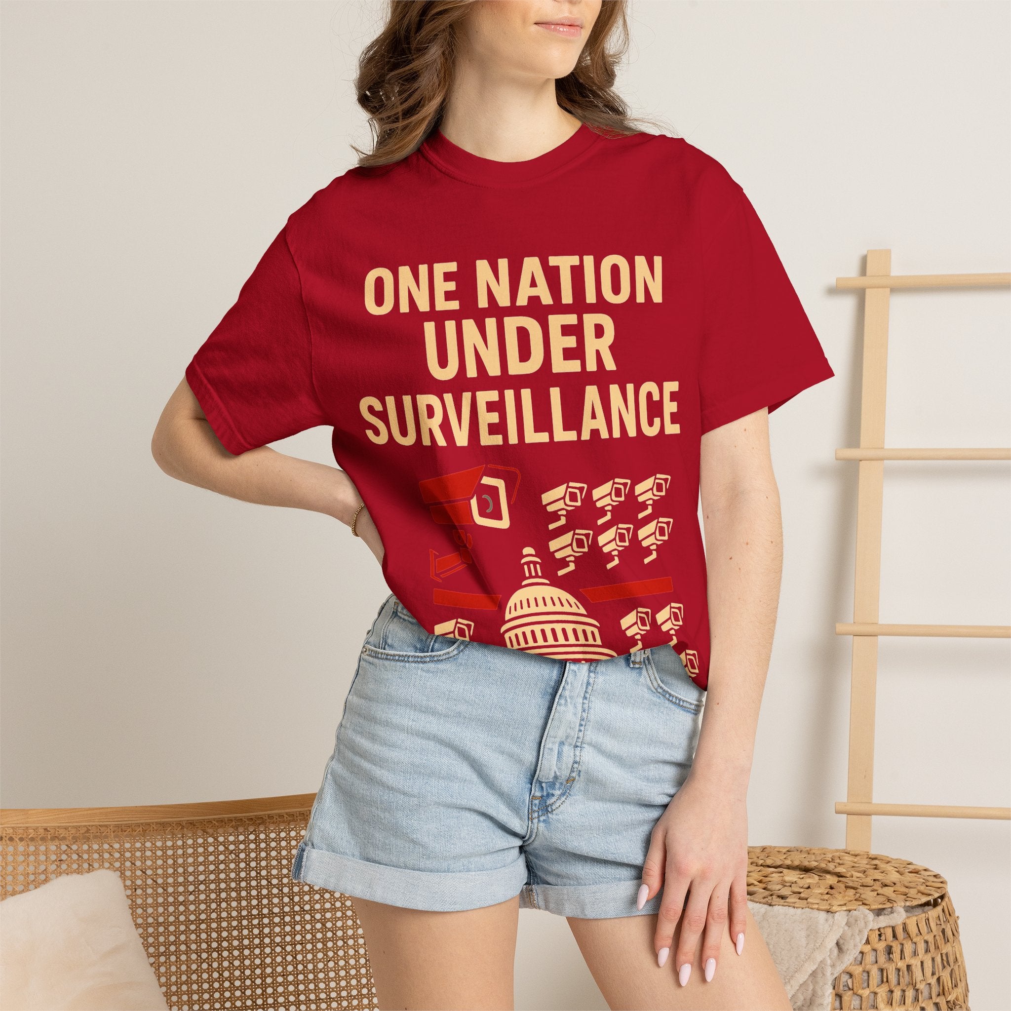 "One Nation Under Surveillance T-Shirt" Unisex Garment-Dyed T-shirt