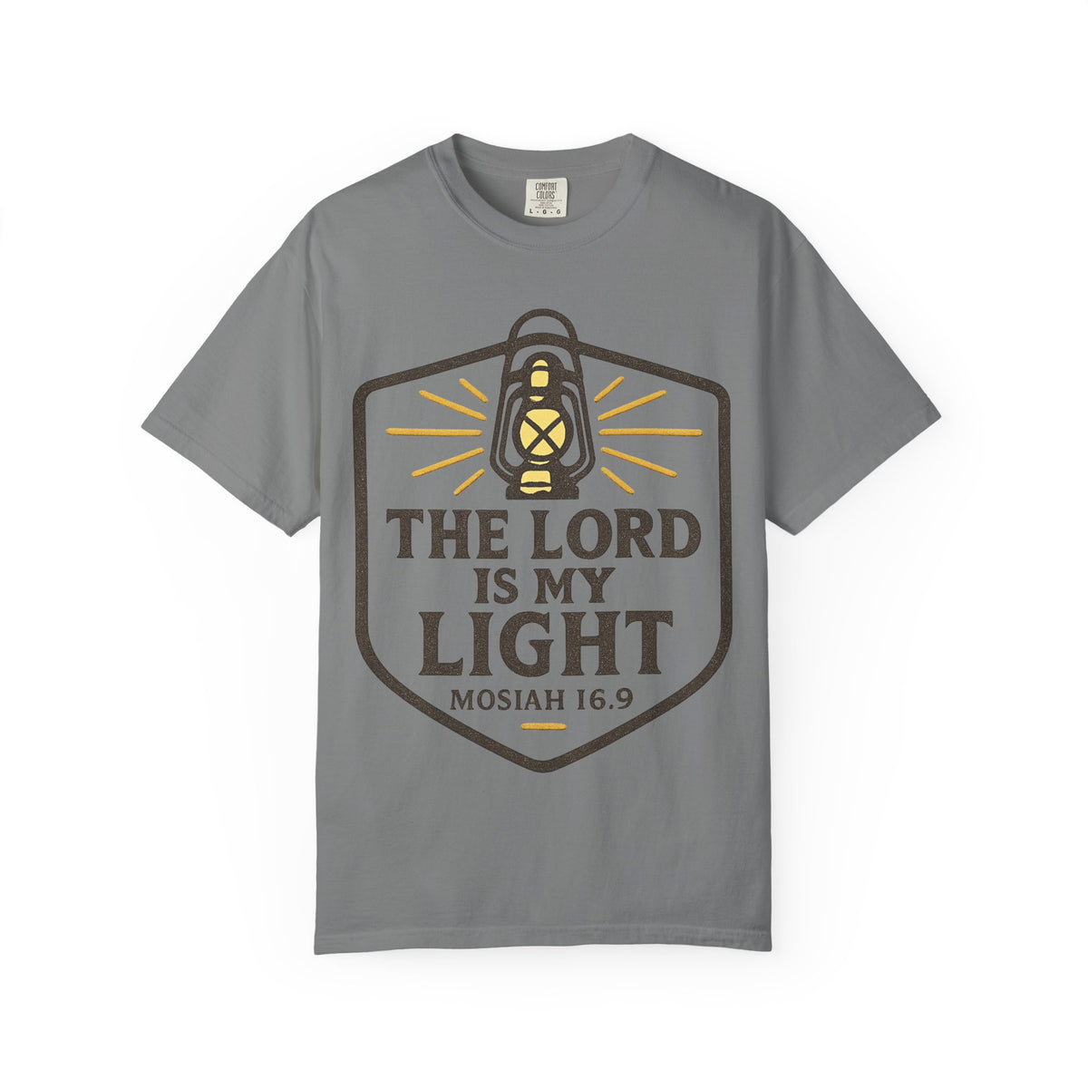 Color: Grey | The Lord is My Light Unisex Garment-Dyed T-shirt