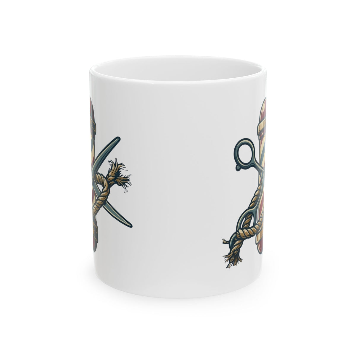 "Good Book Series Delilah's Barber Shop" White Ceramic Mug — Graphic