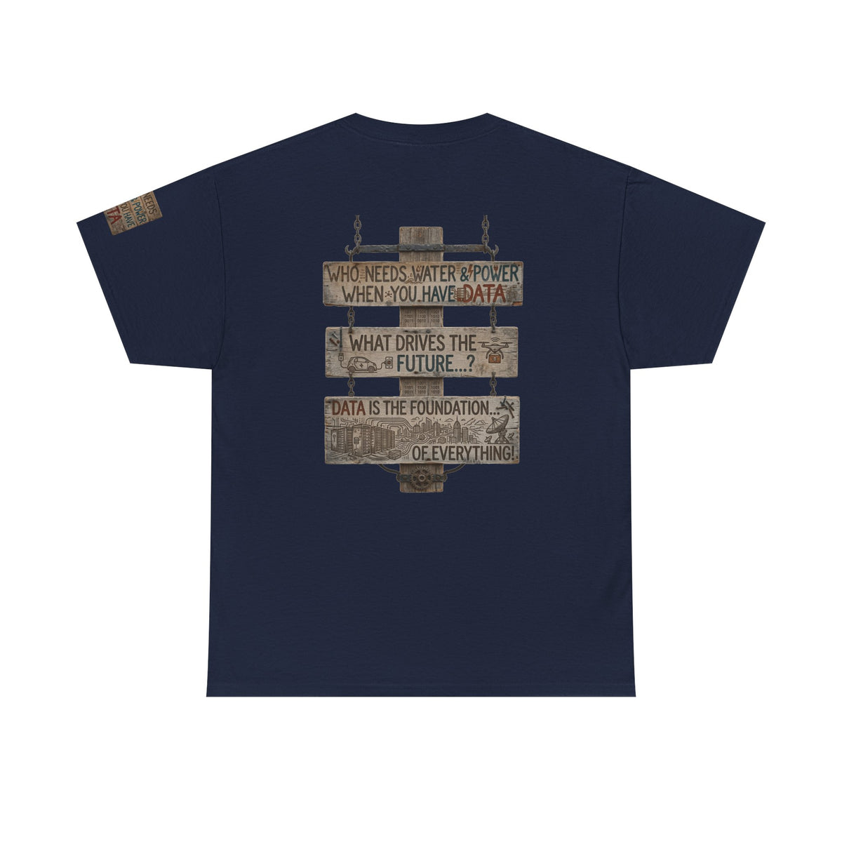 Color: Navy | Who Needs Water and Power Premium Graphic Tee