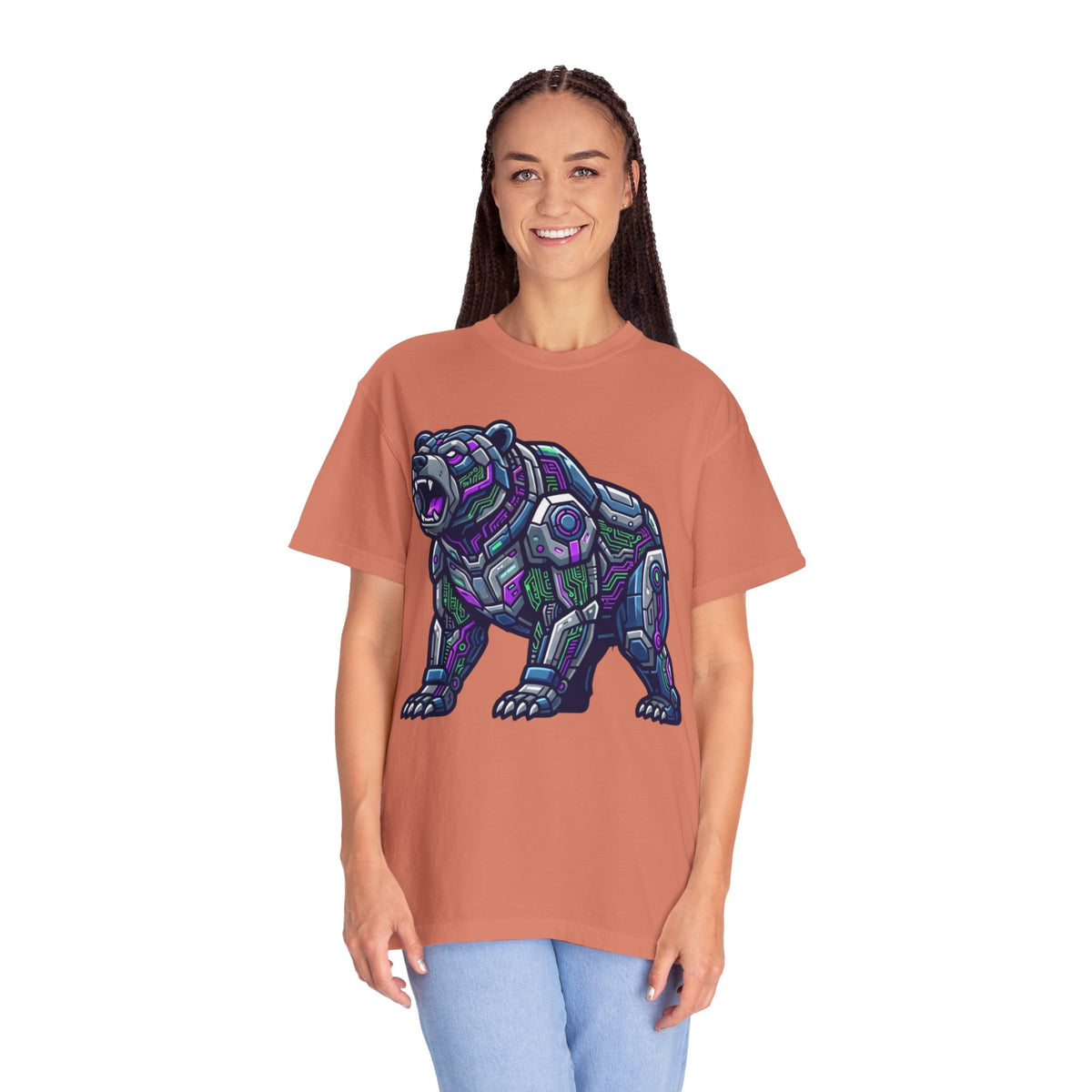 Color: Terracotta | Cyber Bear Unisex Garment-Dyed Tee