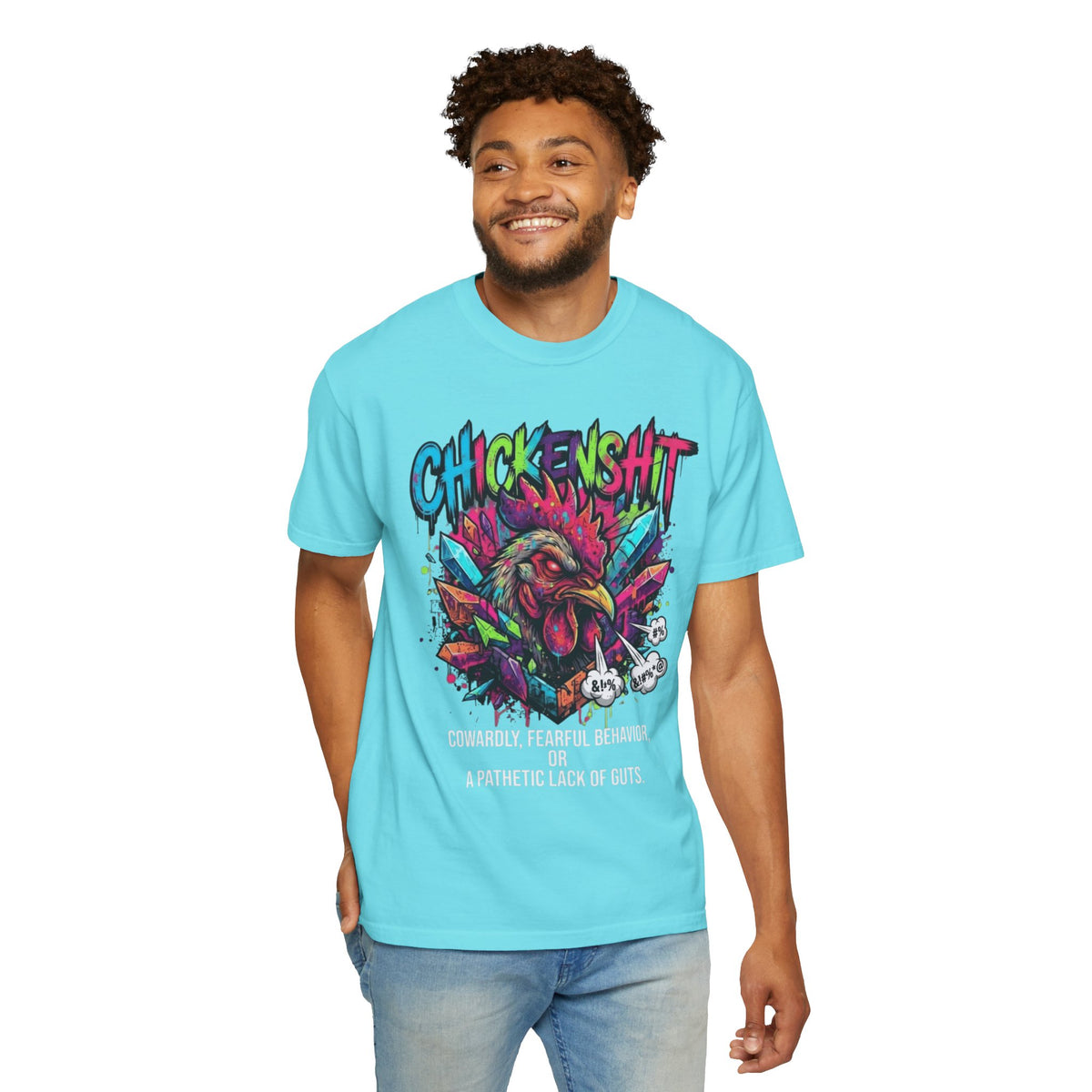 Color: Lagoon Blue | Chickenshit Unisex Garment-Dyed Tee