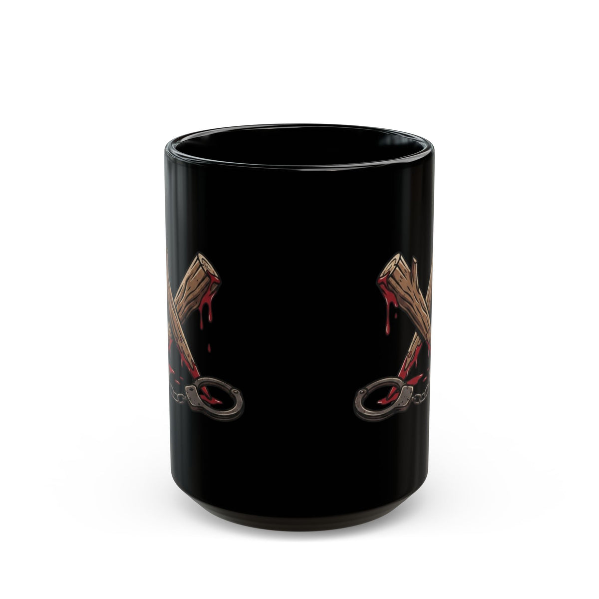 "Pound Your Stake In Me" Black Ceramic Mug — Graphic