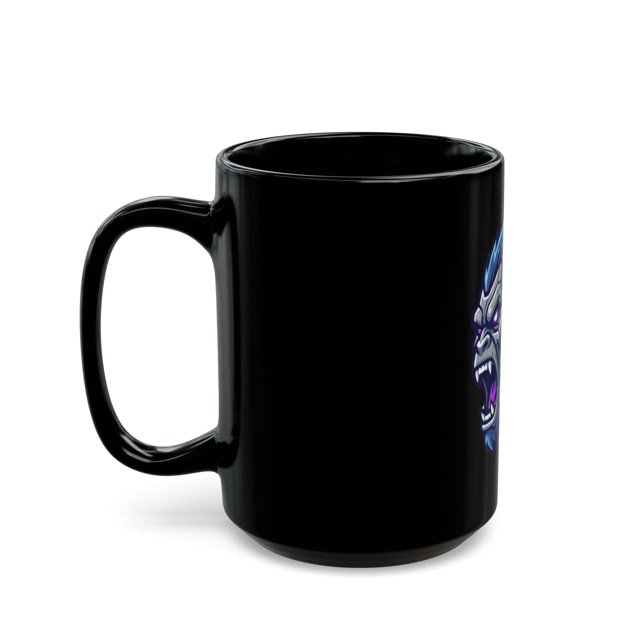 "Cyber Gorilla" Black Ceramic Mug — Graphic