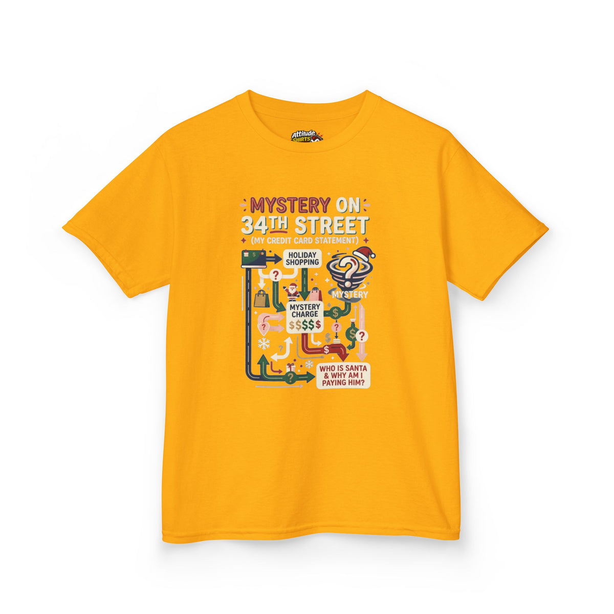 Color: Gold | Mystery On 34th Street Kids Tee