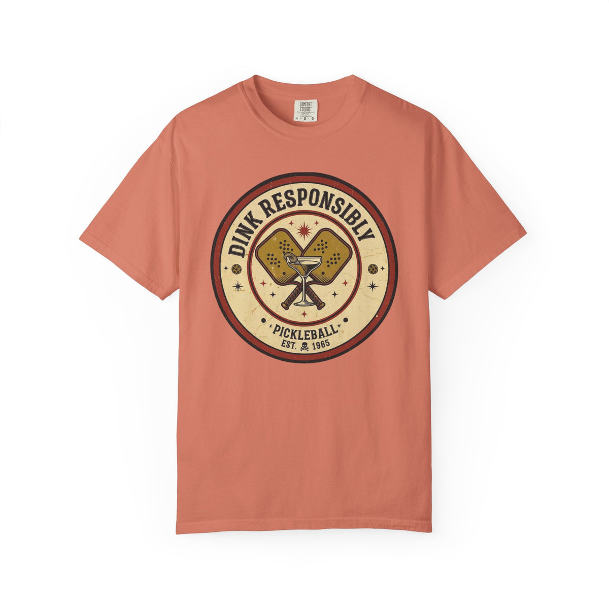 Color: Terracotta | Dink Responsibly 3 Unisex Garment-Dyed T-shirt
