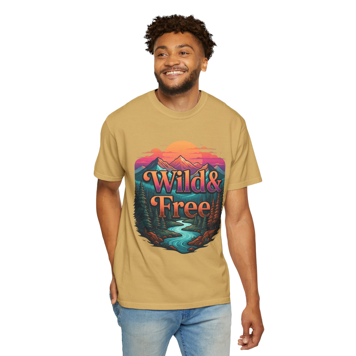 Color: Mustard | Wild & Free Unisex Garment-Dyed Tee