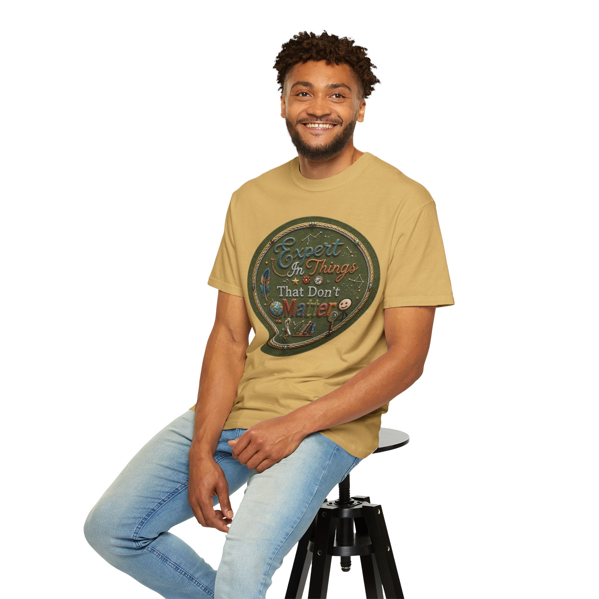 "Expert In Things That Don't Matter" Unisex Garment-Dyed Tee