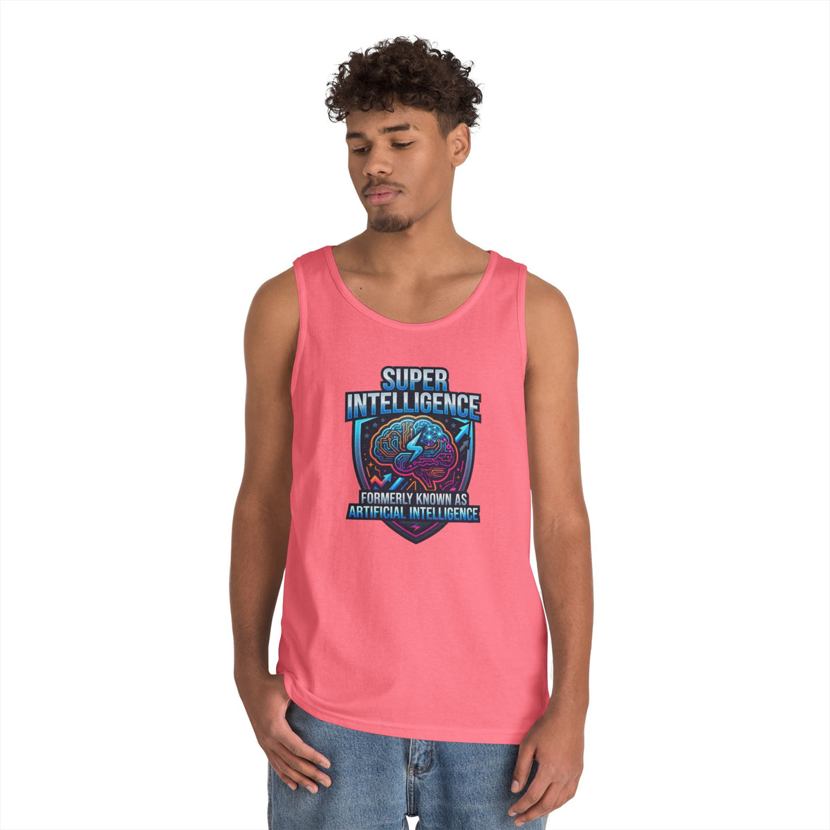 Color: Safety Pink | Super Intelligence Tank Top
