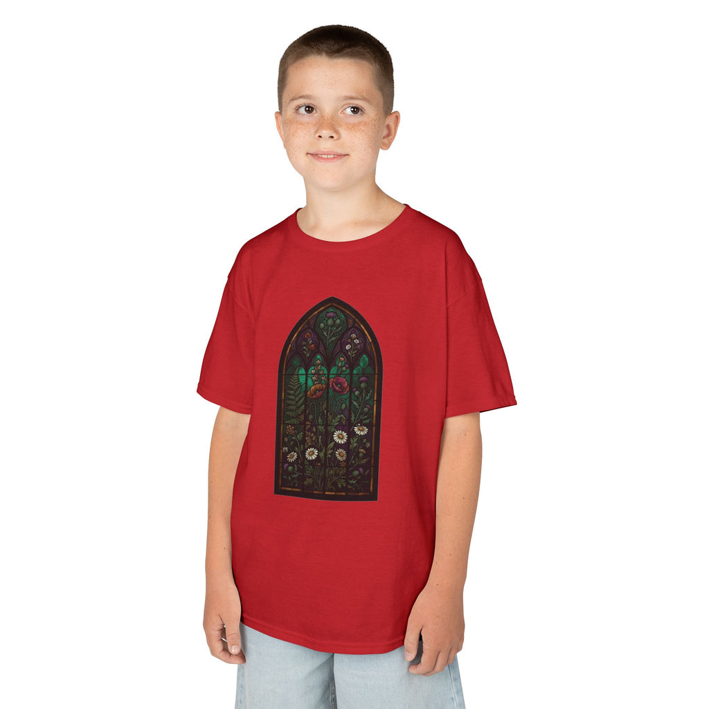 "Stained Glass Floral" Kids Tee