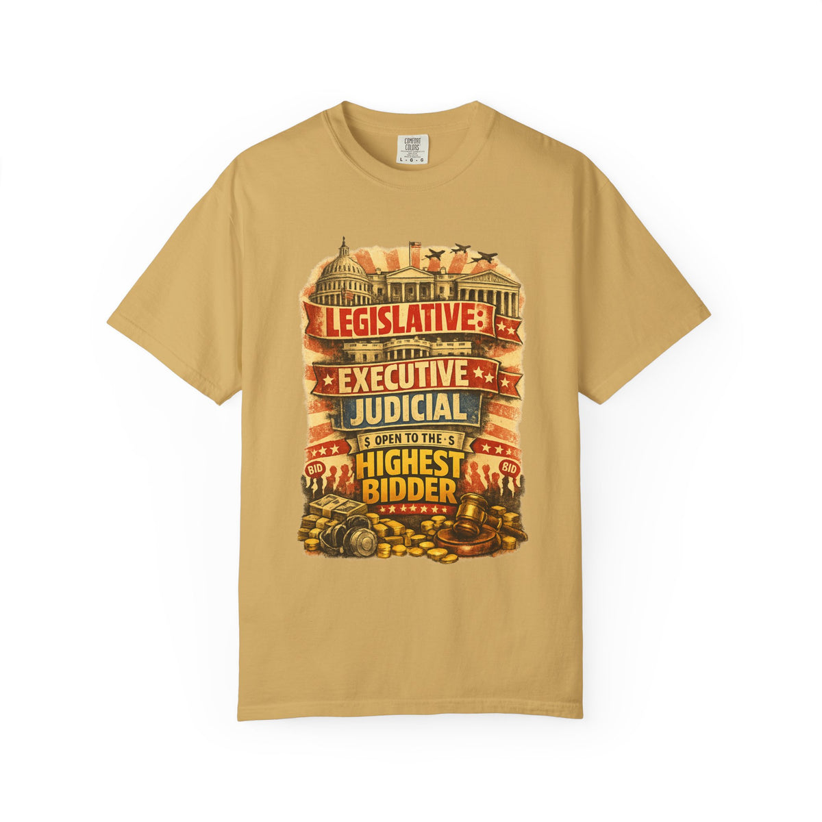 Color: Mustard | Highest Bidder Unisex Garment-Dyed T-shirt