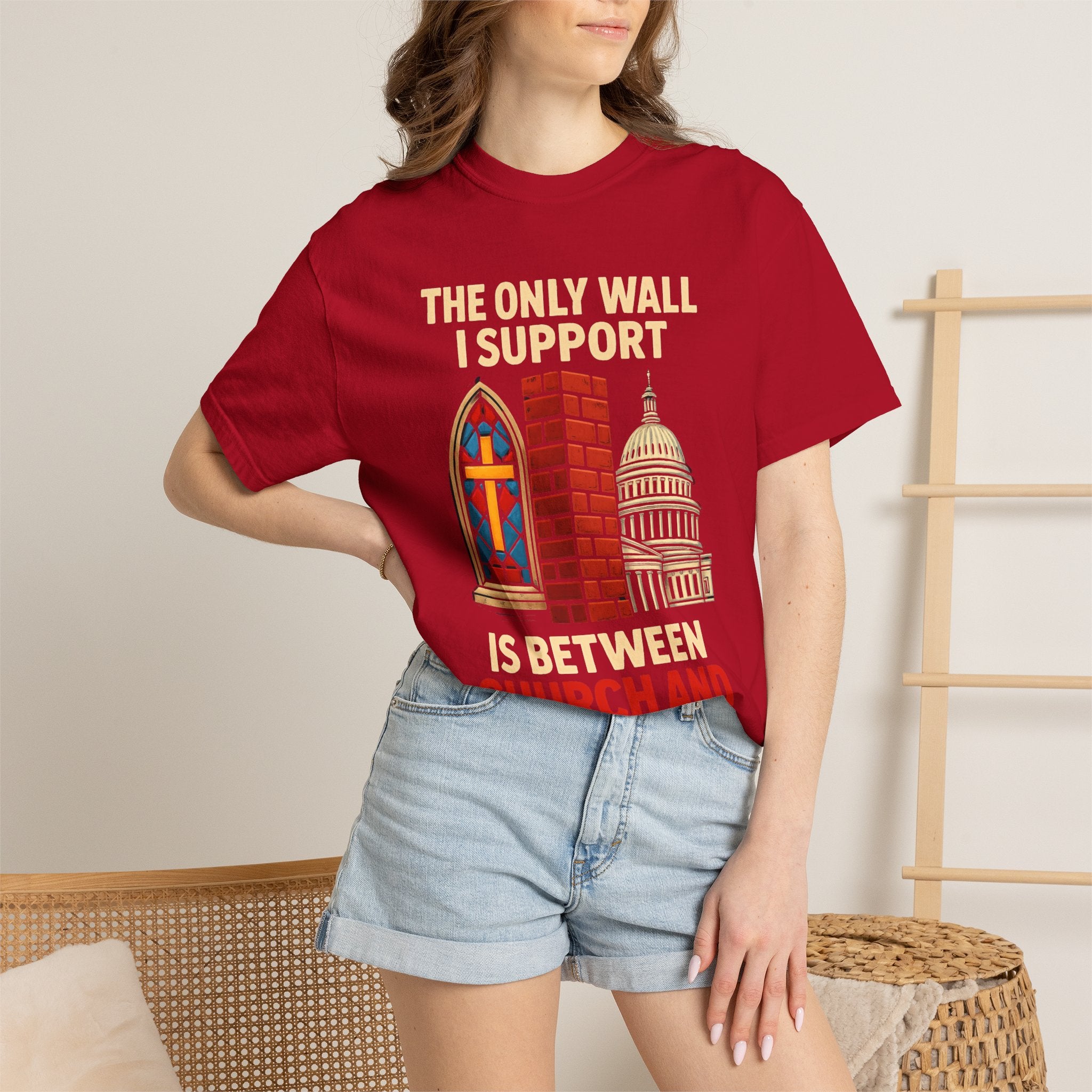 "The Only Wall I Support" Unisex Garment-Dyed T-shirt