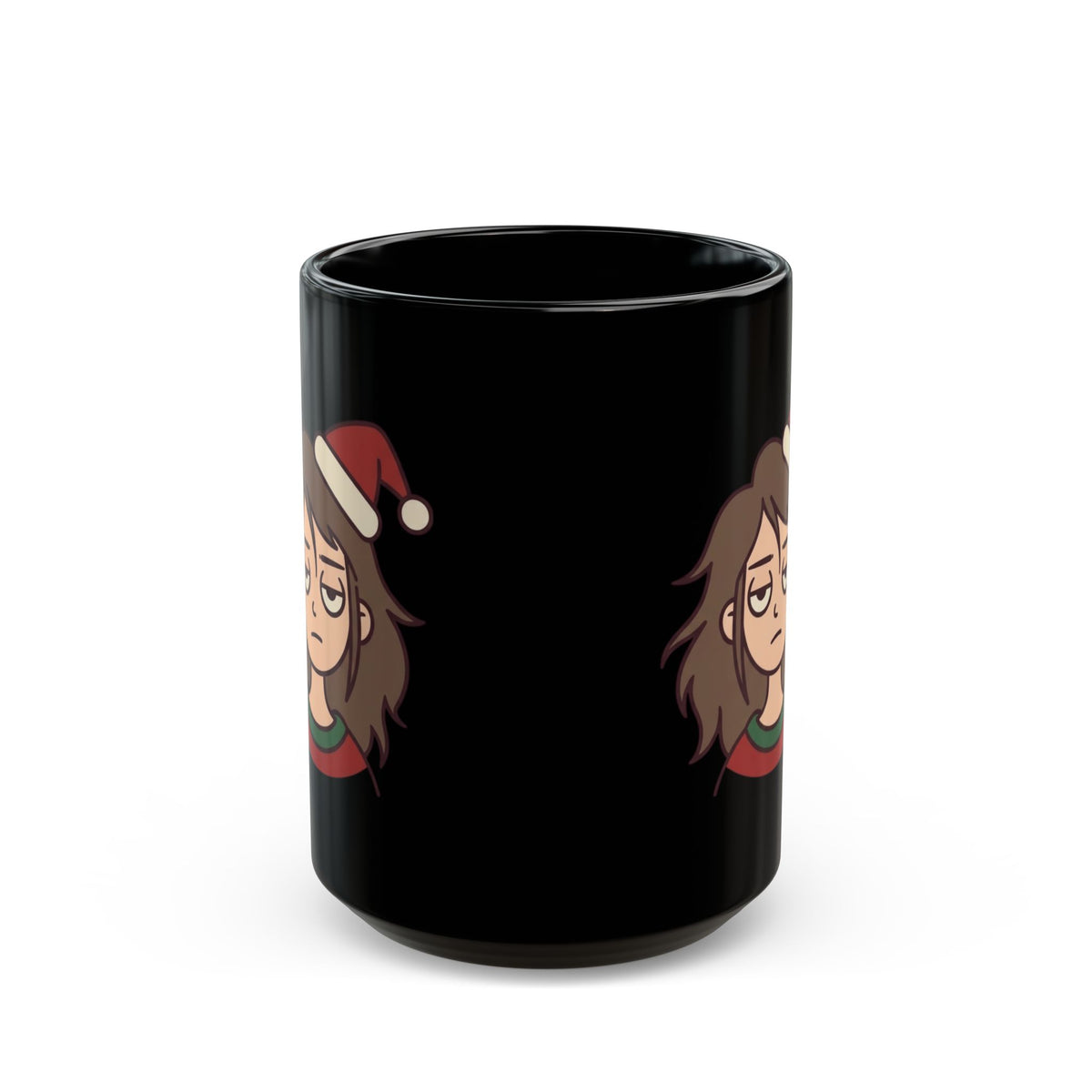 "Christmas Is Ruined" Black Ceramic Mug — Graphic