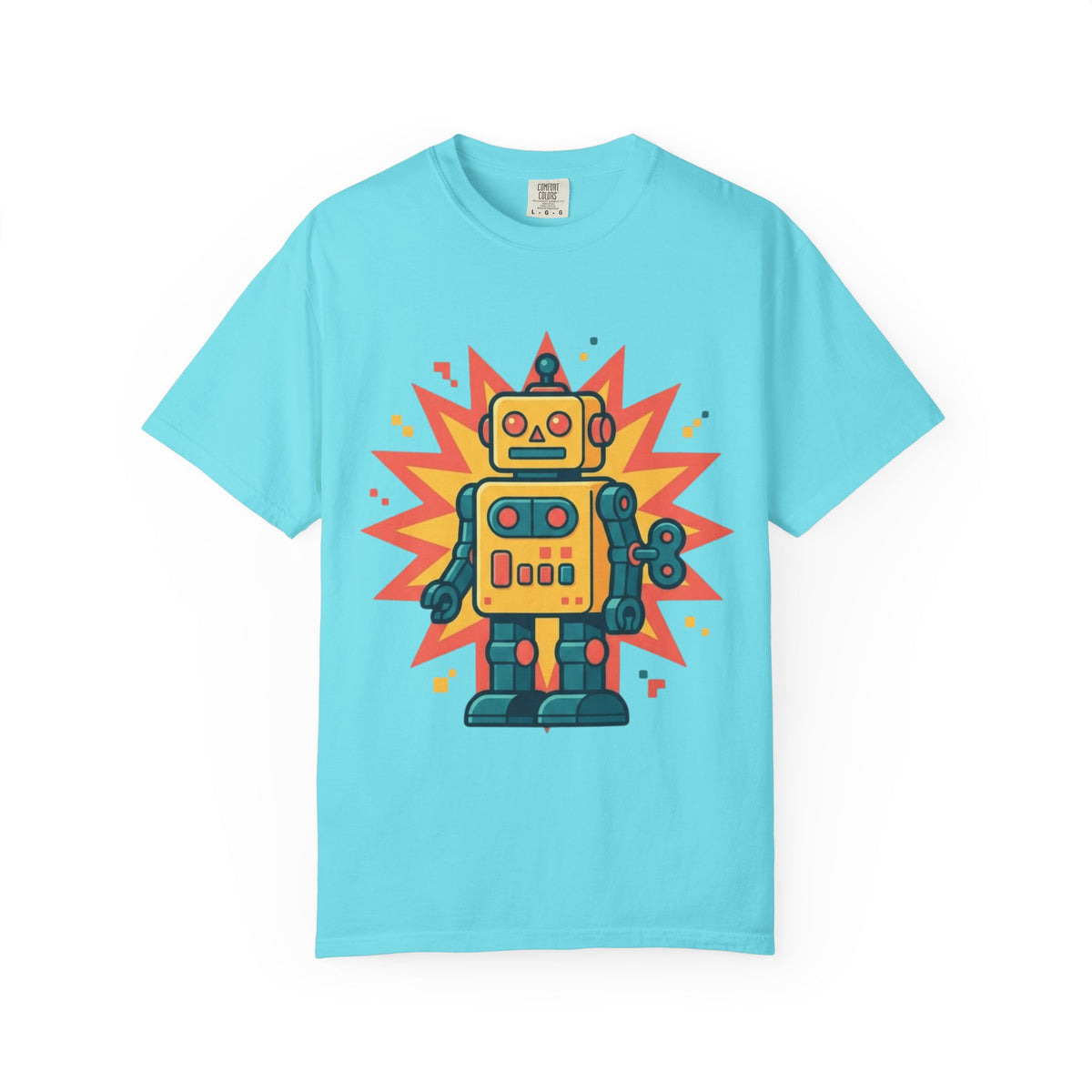 Color: Lagoon Blue | Toy Robot Unisex Garment-Dyed Tee