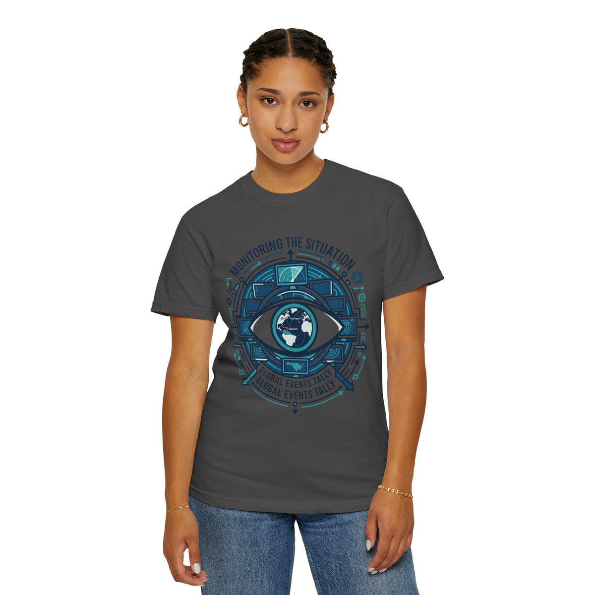 Color: Graphite | Monitoring the Situation Unisex Garment-Dyed Tee